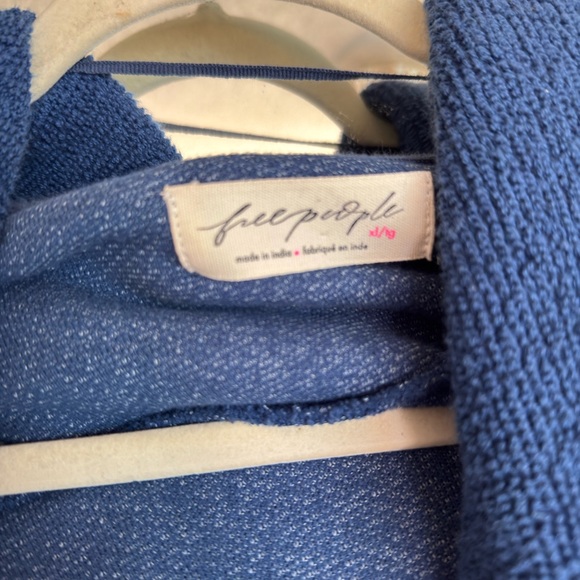 Free People Blue Hooded Sweatshirt - Picture 4 of 9